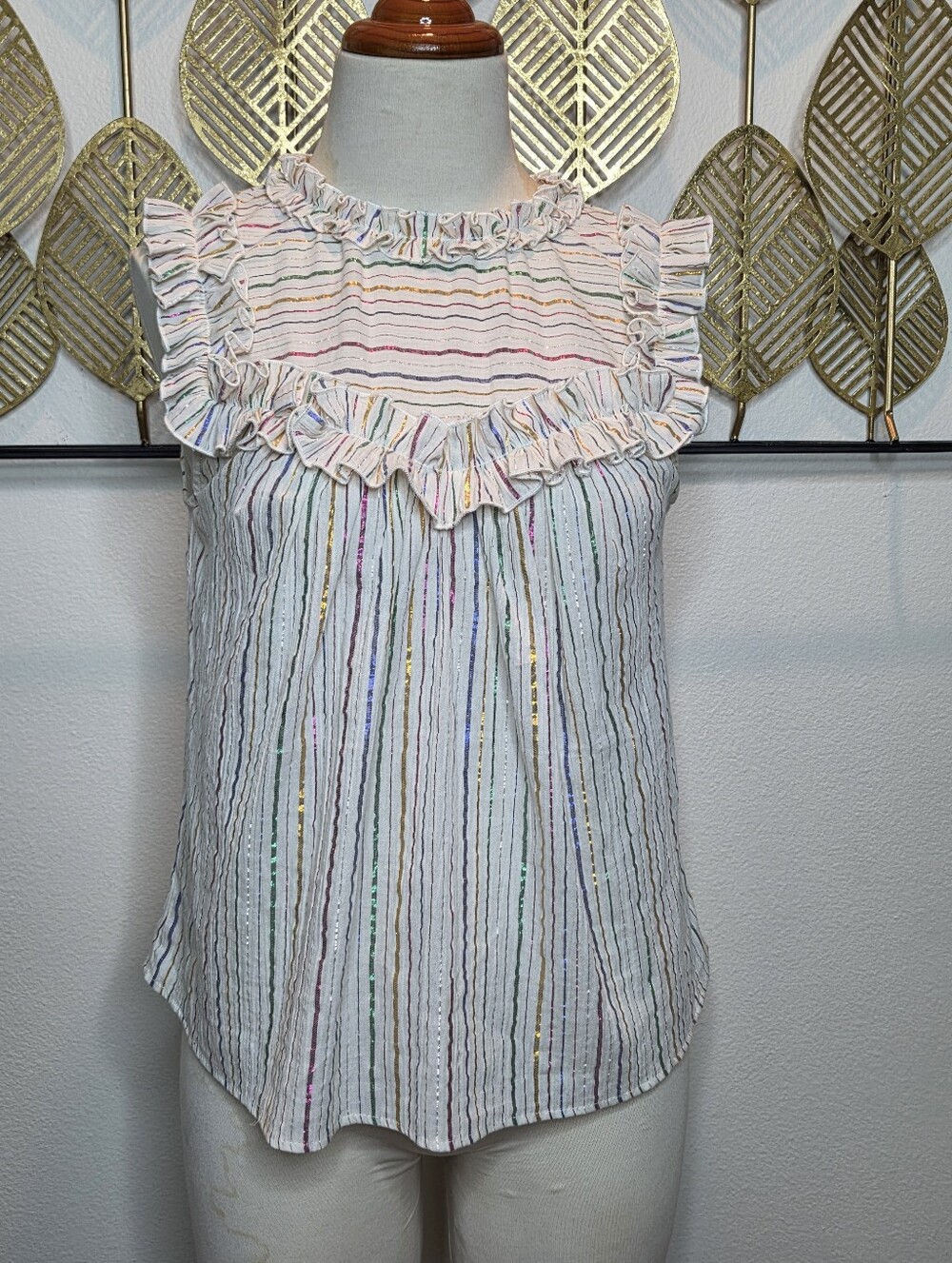 Corey Lynn Calter Metallic and Cotton Sleeveless Top Size XS